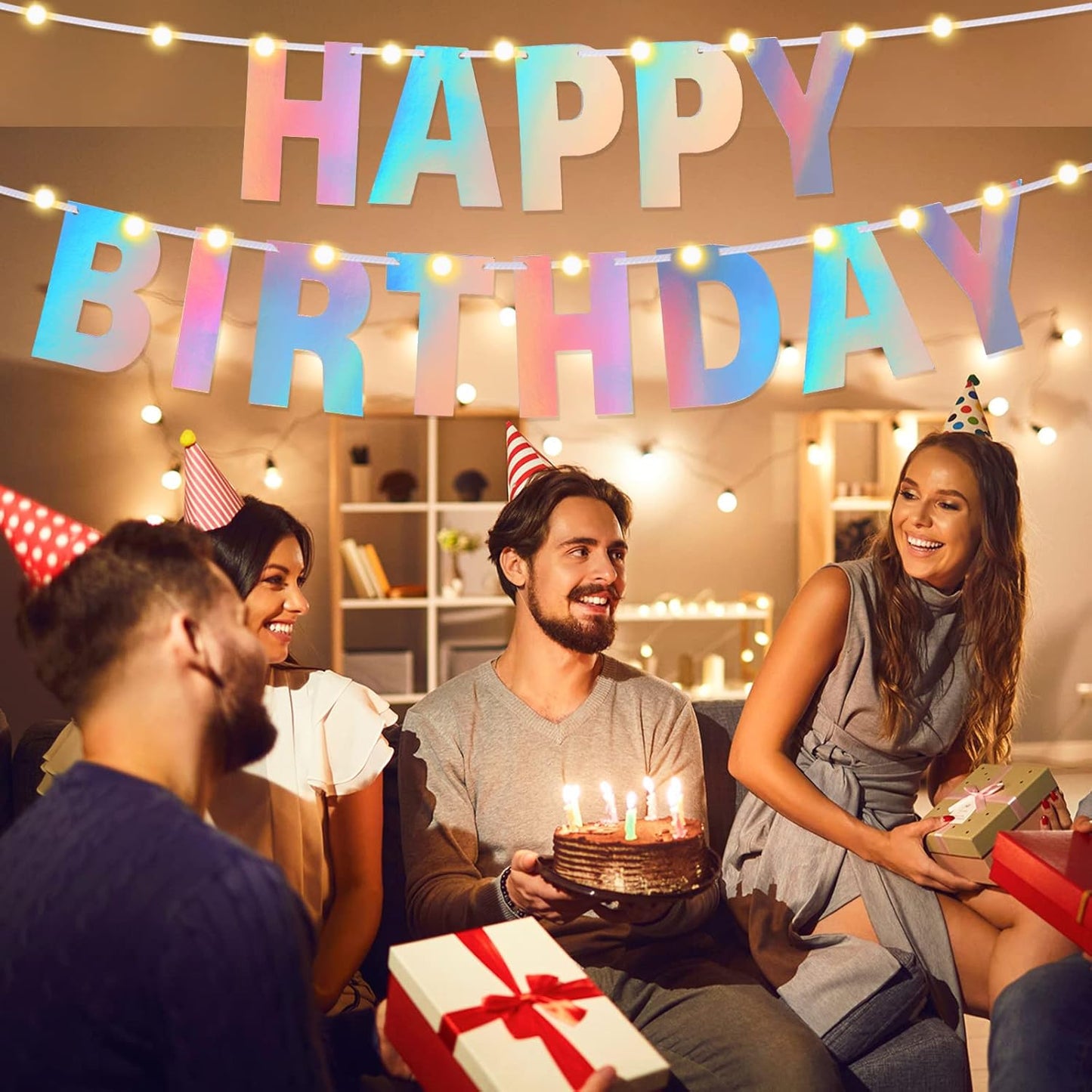 TaoBary 112 Pcs DIY Letter Custom Banner Glitter Customizable Banner Kit Including 107 Letters and Numbers 3 Rope for Valentine Birthday Party(Holographic)