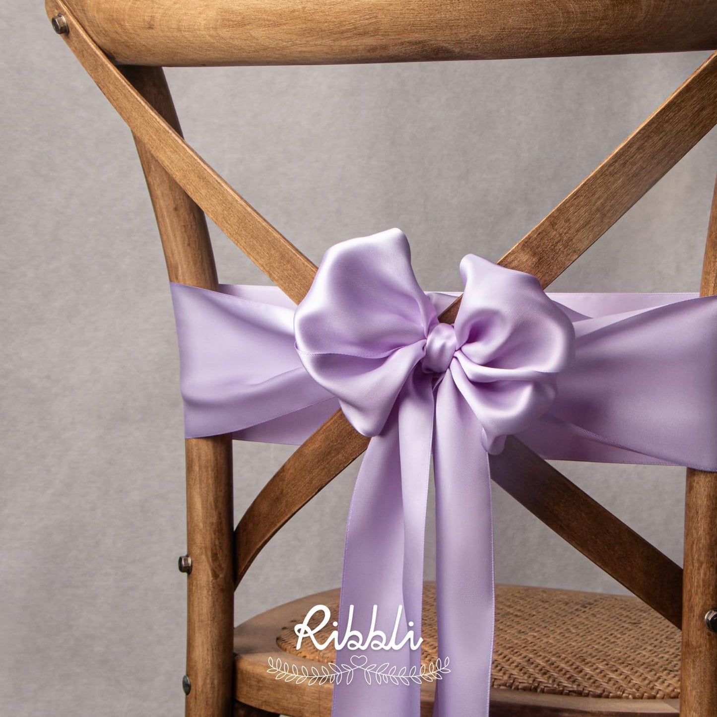 Ribbli Lavender Satin Ribbon 4 Inch Wide Light Orchid Purple Ribbon for Wedding Chair Sash Grand Opening Ceremony Big Bows Gift Wrapping Floral Crafts Cake Decor-Double Faced Satin Continuous 10 Yards