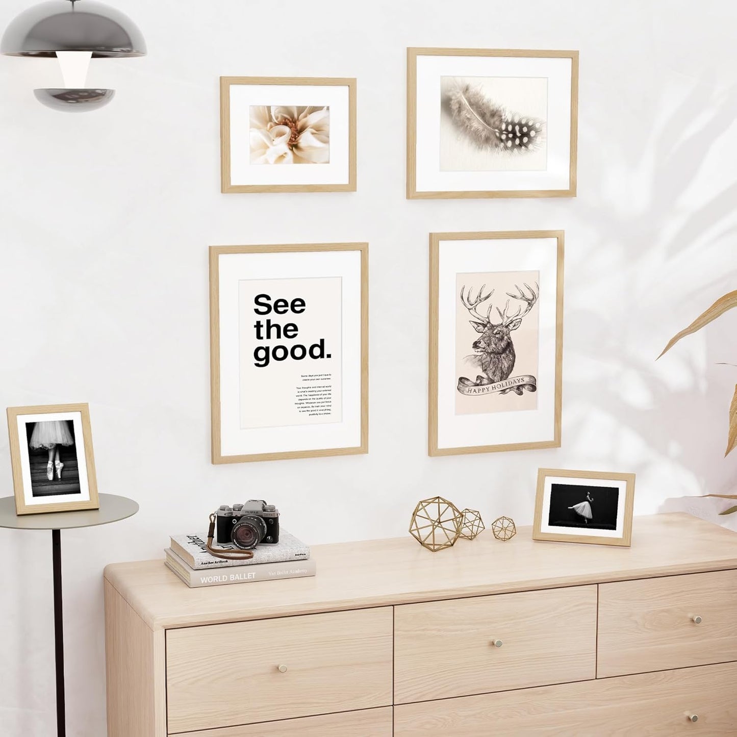 11x14 inch Picture Frame, 11x14 Photo Frames with 8x10 Removable Mat - High Definition Plexiglass - Vertical and Horizontal Display - Wall Hanging Frame - Oak Color, 12 Pack