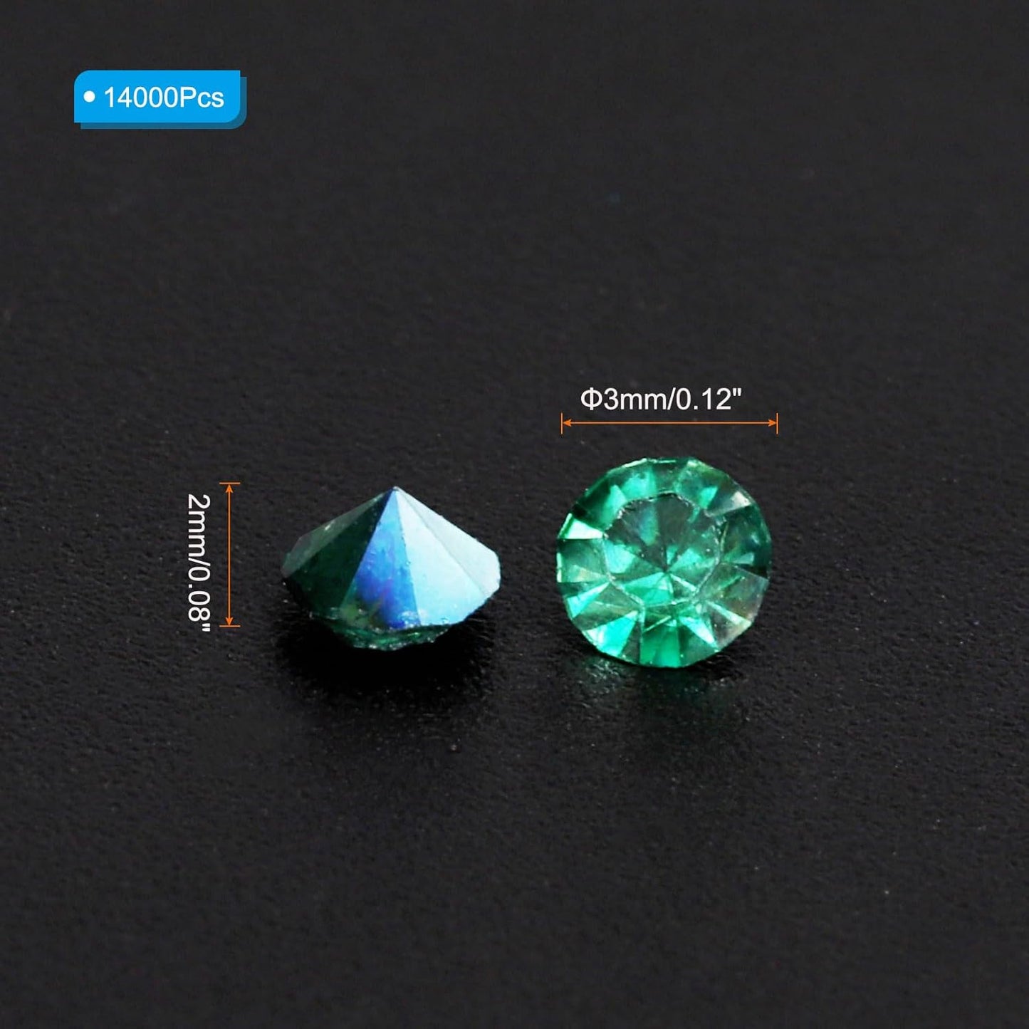 PATIKIL 14000Pcs Wedding Table Scatter Confetti Crystals 3mm Acrylic Diamonds Vase Fillers Gems for Table Centerpiece Decorations Bridal Shower Party, Dark Green AB