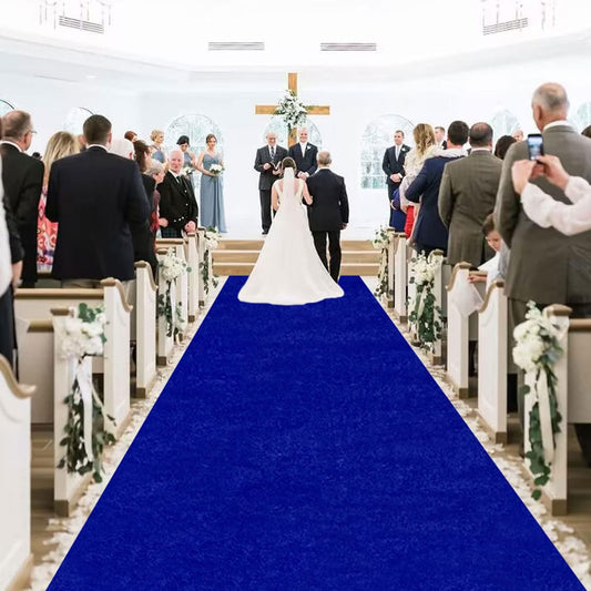 MODFUNS Aisle Runners for Weddings for Outdoor Royal Blue Velvet Aisle Runner Rug 4x20FT Carpet Runner for Party Romantic Indoor Outdoor Beach Carpet Rug for Reception