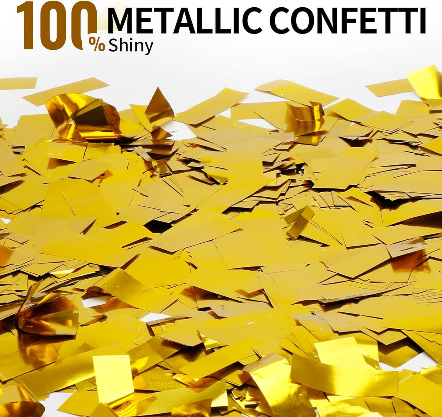 Gold Confetti Poppers Cannon, 6 Pack WERISE PARTY Gold Mylar Party Popper Shooter for Birthday, Wedding, Graduation New Year Celebration 12IN