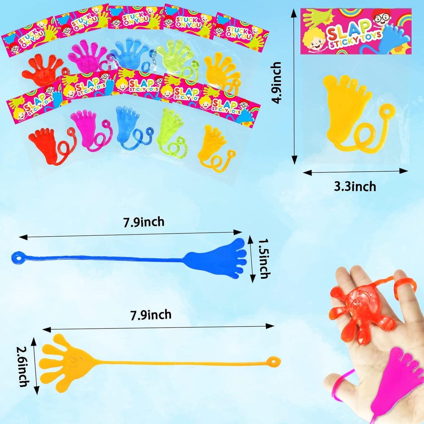 Halloween Party Favors Goodie Bag Stuffer Fillers for Kids (30 PCS), Large Sticky Hands & Feet for Birthday Pinata, Classroom Students Non Candy Treats Prizes Supplies Toy Gift for Toddlers Boys Girls