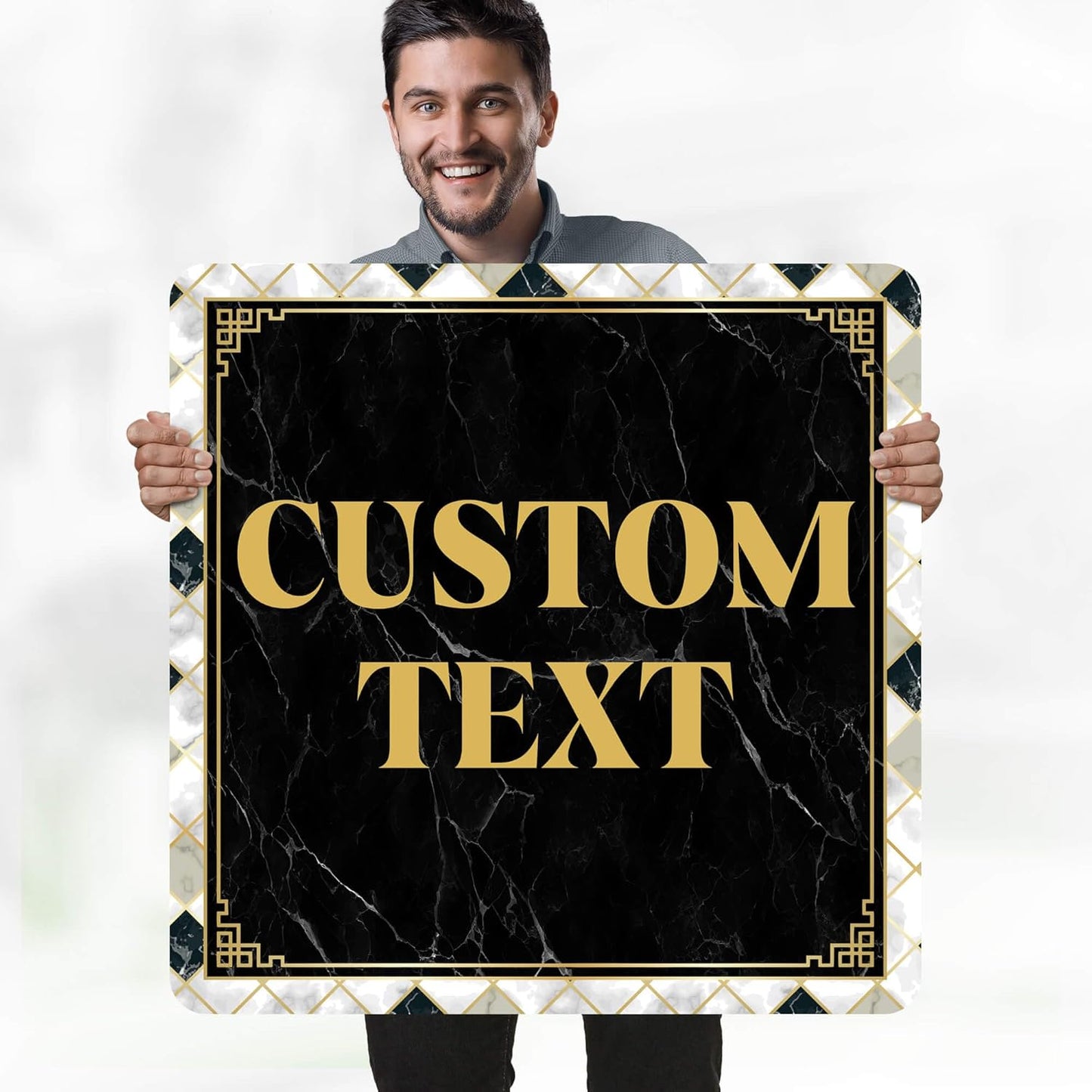 Custom Sign, Custom Street Sign, 11 Font Colors, 13 Font Styles, 4 Hole Options, 22 Sizes, 30x30 Inches, Rust Free DiBound, Fade Resistant, Made in USA by My Sign Center (Marble Tile)
