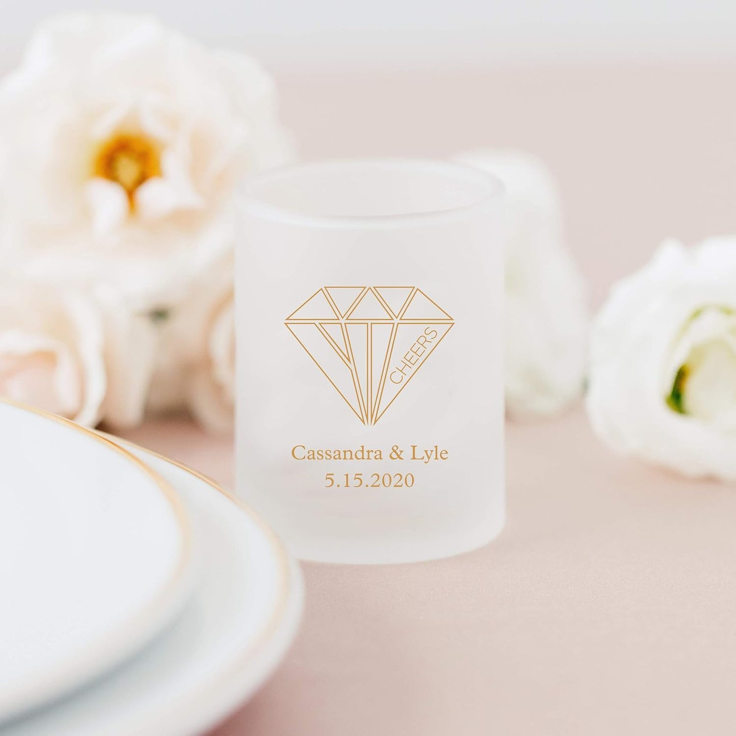 WEDDINGSTAR Personalized 3oz Frosted Shot Glass Customizable Full Color Print - 84 pack