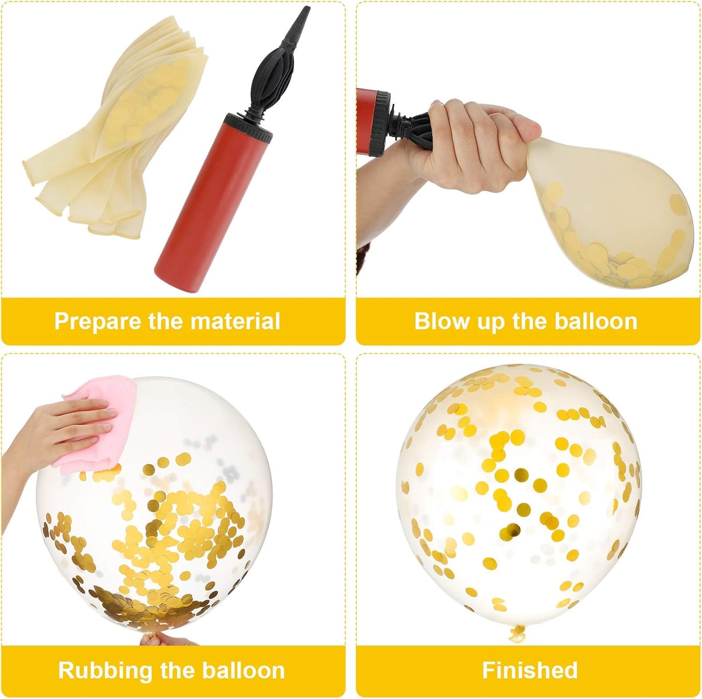 10 Pieces 18 Inch Glitter Confetti Balloons Paper Dots Confetti Shiny Latex Large Balloons for Birthday Wedding Party Decorations(Gold)