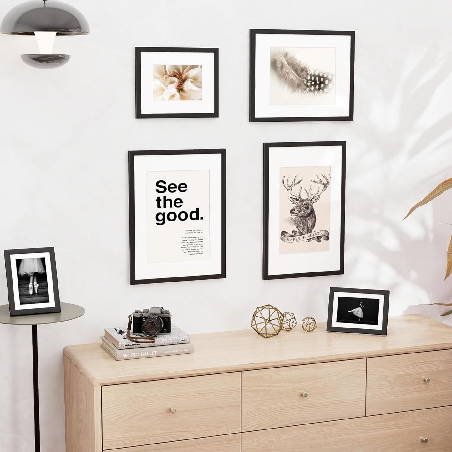 8x10 inch Picture Frame, 8x10 Photo Frames with 5x7 Removable Mat - High Definition Plexiglass - Vertical and Horizontal Display - Wall Hanging Frame - Black, 3 Pack