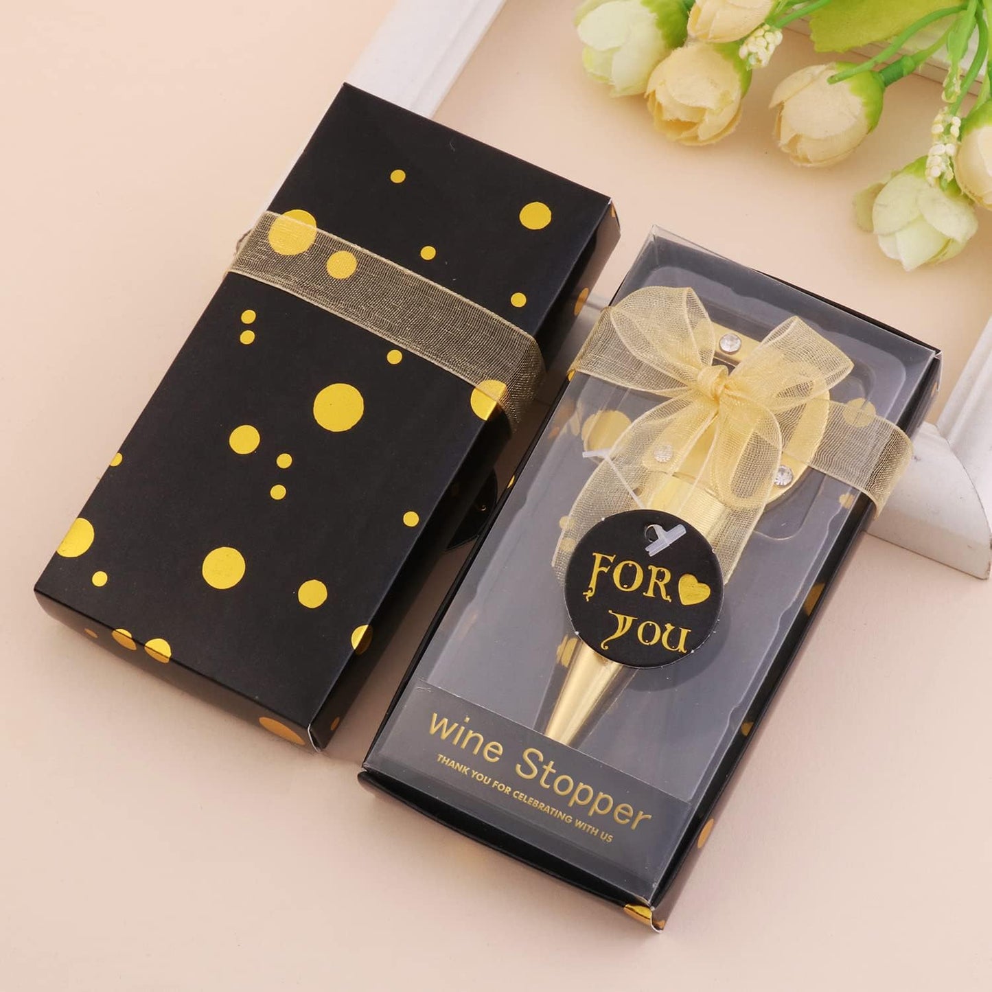 12 Pack 70 Wine Stopper Party Favors Anniversary Party Gifts Black and Gold Birthday Party Gifts Souvenirs Decorations for Guests (black 70, 12)
