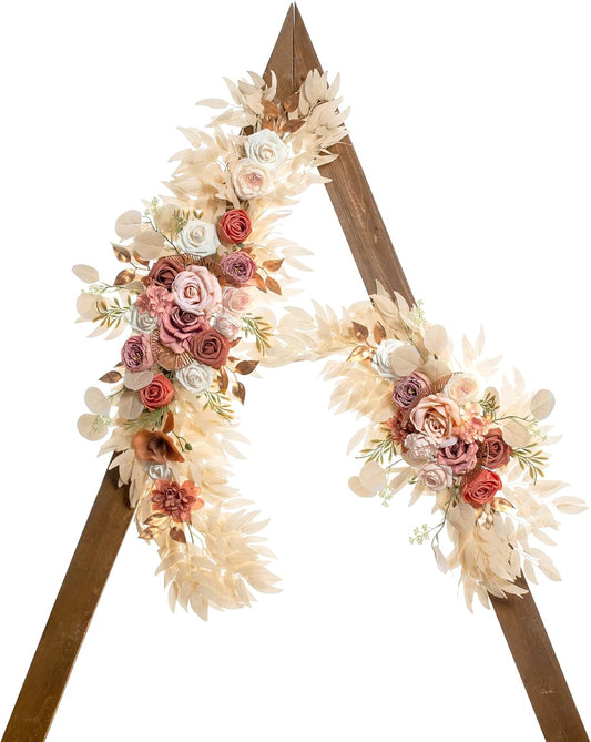 Wedding Arch Flowers, Artificial Flowers for Decoration, Large Flower Swag for Boho Styles Wedding Ceremony Floral Decor - Pack of 2