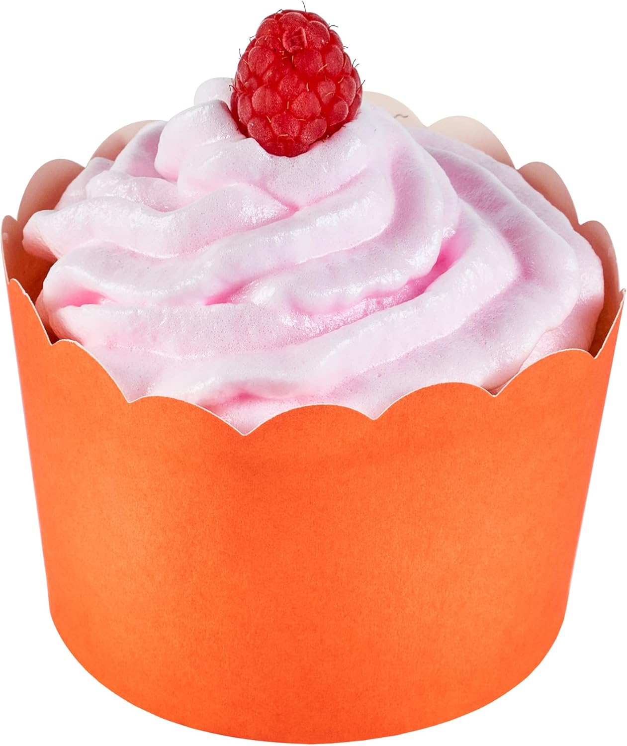 Panificio 10 Ounce Cupcake Wrappers, 200 Scalloped Baking Cups - Oven-Ready, Greaseproof, Orange Paper Cupcake Liners, Disposable, For Birthdays, Baby Showers, Or Weddings - Restaurantware