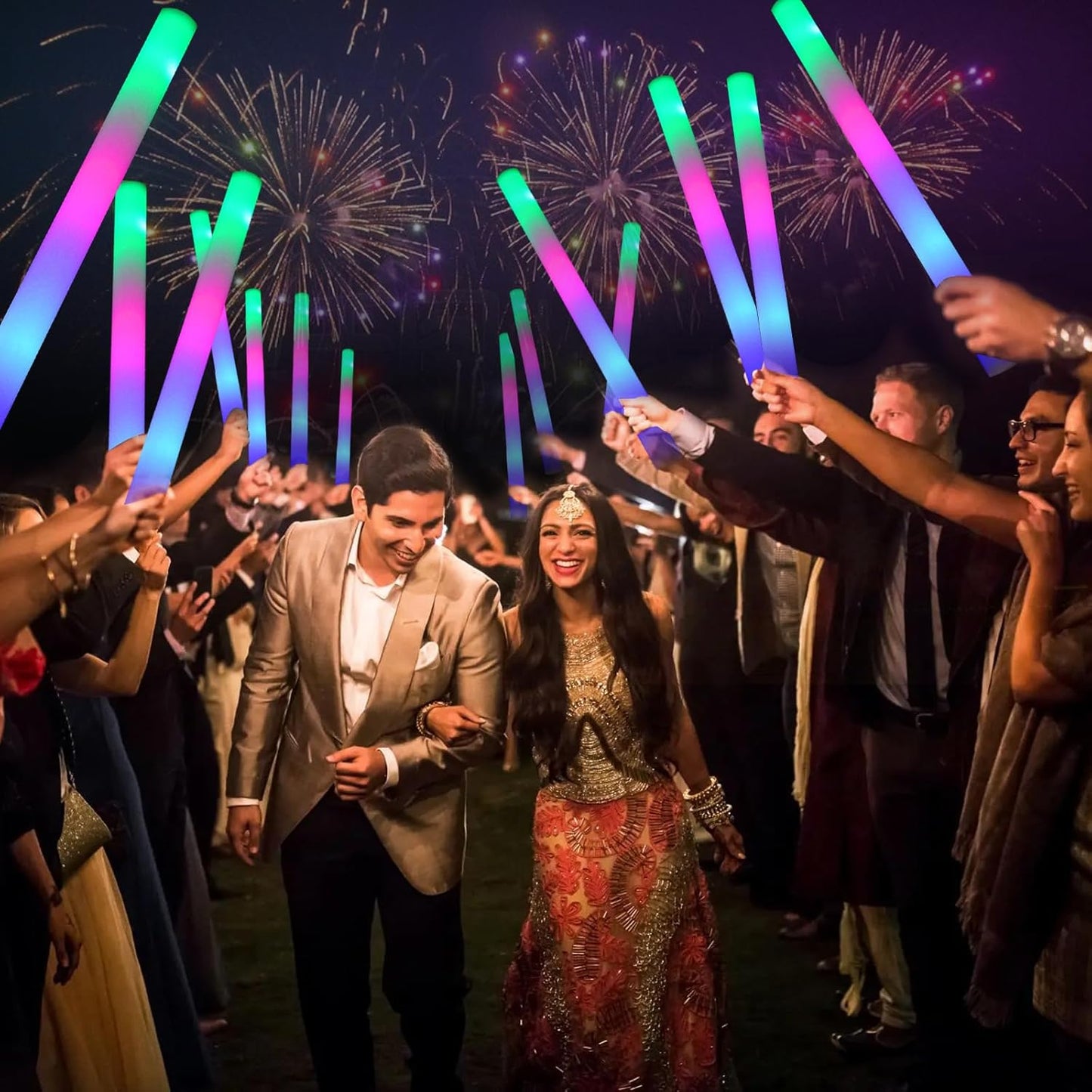 55 PCS Foam Glow Sticks, Foam Light Up Sticks Party Supplies with 3 Mode Colorful Flashing, Glow Sticks Bulk Party Pack, Led Foam Sticks for Birthday, Wedding, Halloween, Carnival, Concert