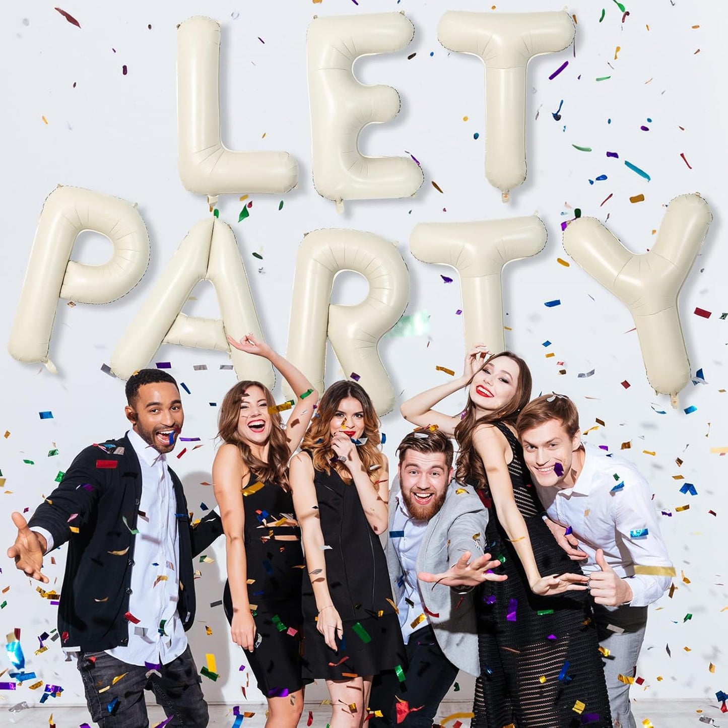 Giant Alphabet X Foil Name Balloons, Cream Ivory White Inflatable Word X Letters for Birthday Decor, 40 Inch Mylar Beige A-Z Custom Letter for Girls Baby Shower Party Decoration Supplies