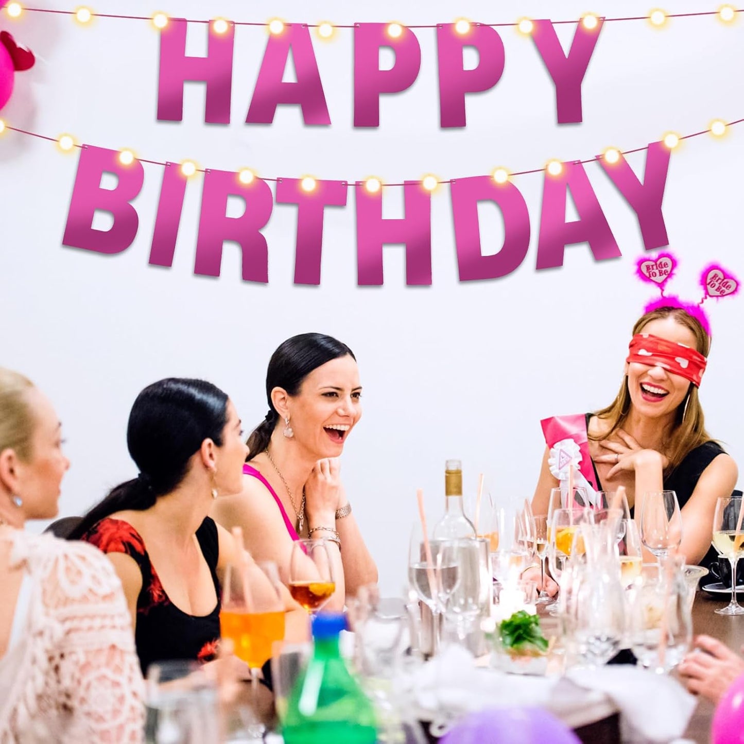 TaoBary 112 Pcs DIY Letter Custom Banner Glitter Customizable Banner Kit Including 107 Letters and Numbers 3 Rope for Valentine Birthday Party(Bright Pink)