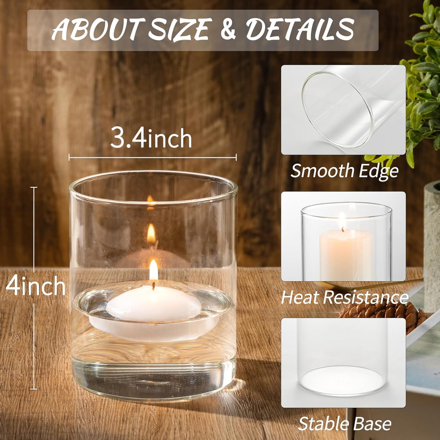 12pcs Glass Cylinder Vases for Centerpieces - 4 Inch Small Flower Vase for Wedding Decorations, Clear Glass Flower Vases Floating Candle Holder for Table Centerpiece Wedding Home Décor