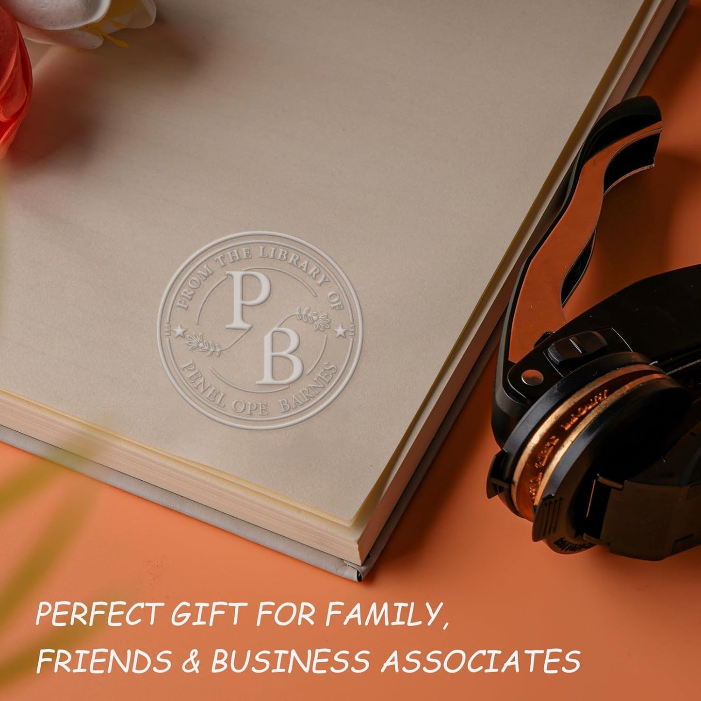 Custom Embosser Stamp - Personalized Book Embosser for Book Lovers, Readers, Home, Office & Library Collections (Letter-14)