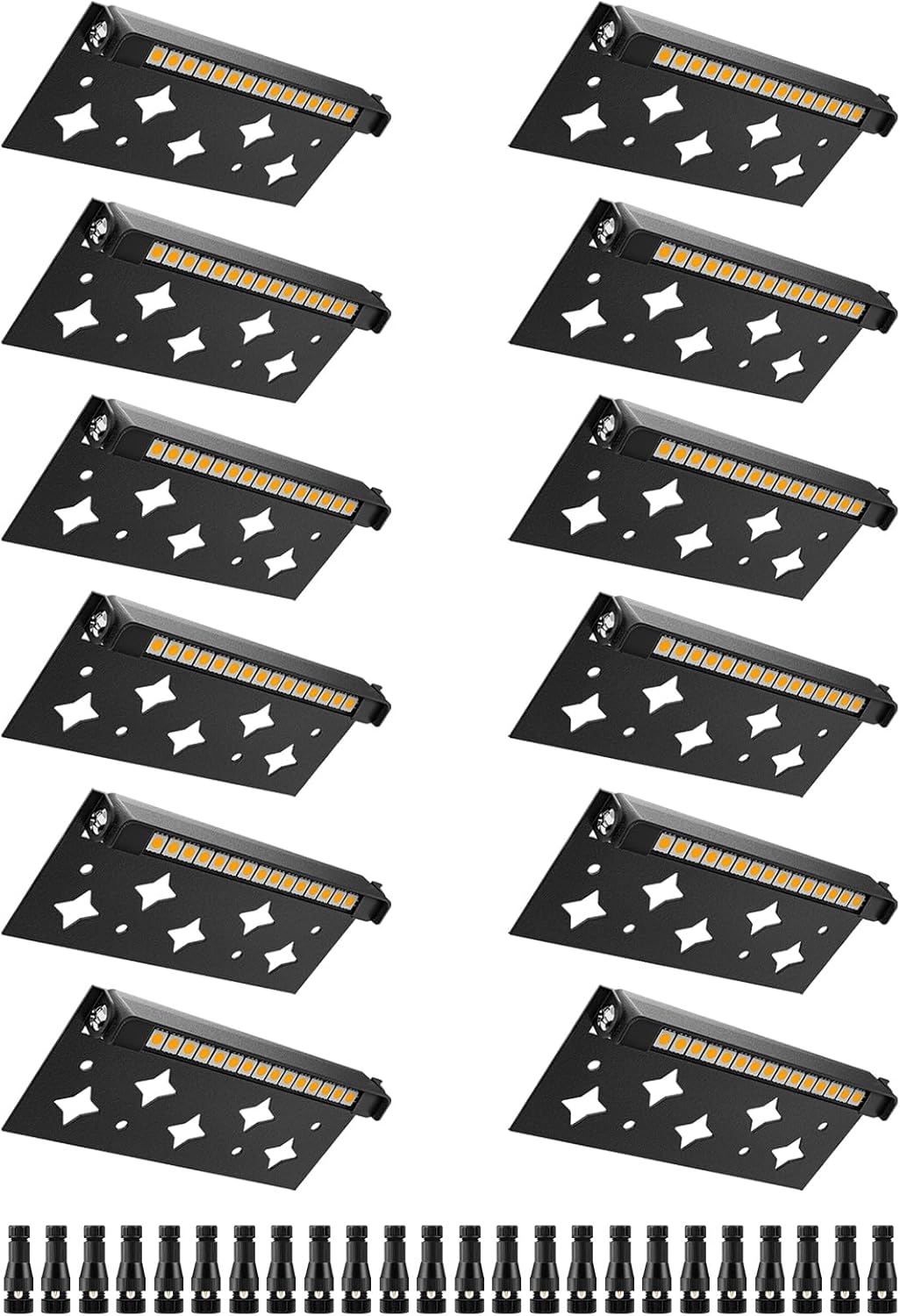 5W Retaining Wall Lights 7 inch LED Hardscape Lighting Low Voltage Landscape Paver Lights 12V Step Lights Outdoor IP66 Waterproof 3000K Soft White Stair Deck Lighting (12 Pack+ Connectors)