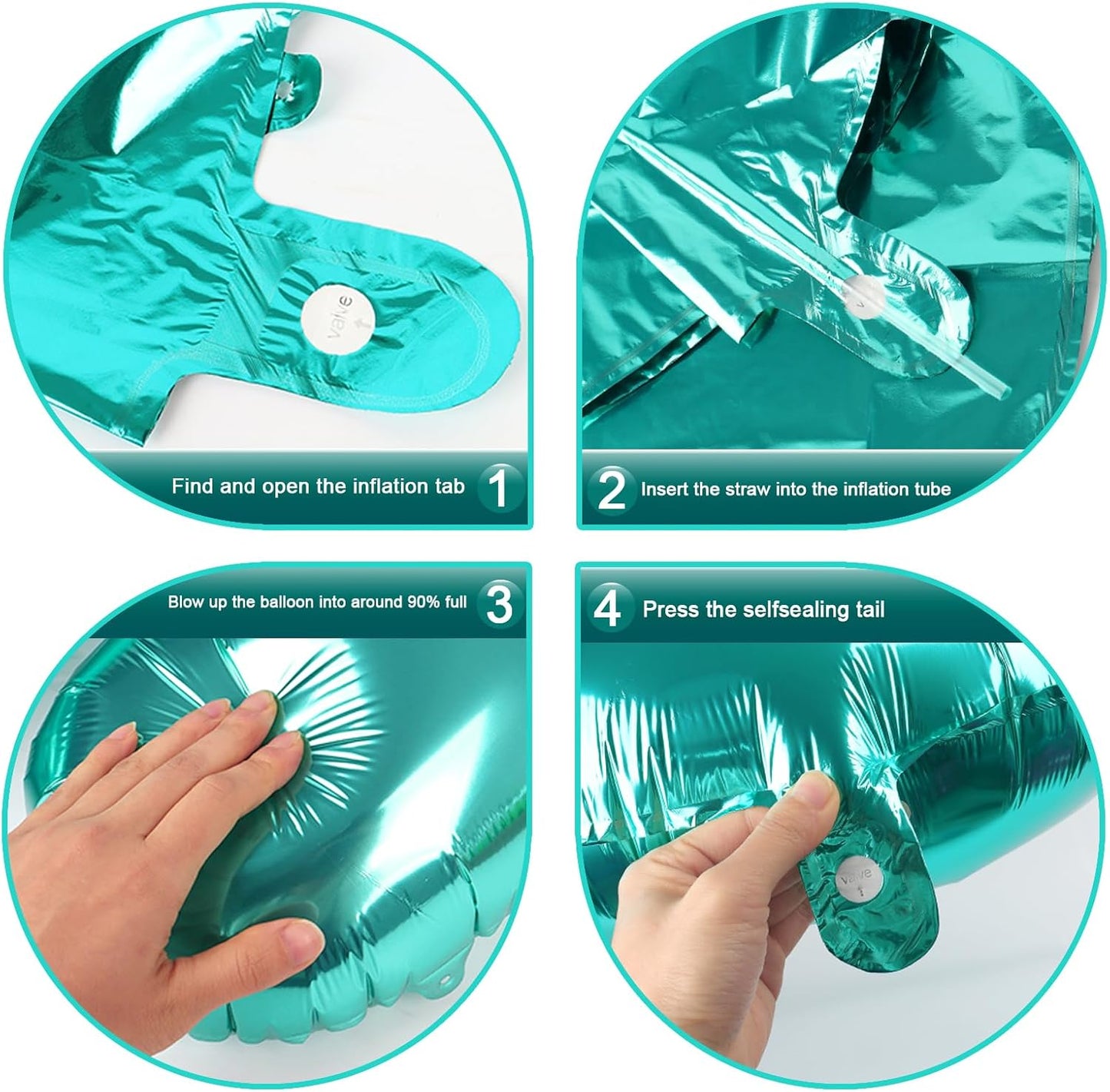 Digital Number 7 Teal Blue Birthday Balloon 40 Inch, Foil Balloons for 7 17 27 70 77 Party Decorations Supplies, Teal Blue Mylar Numbers Balloon for Seven Wedding Anniversary