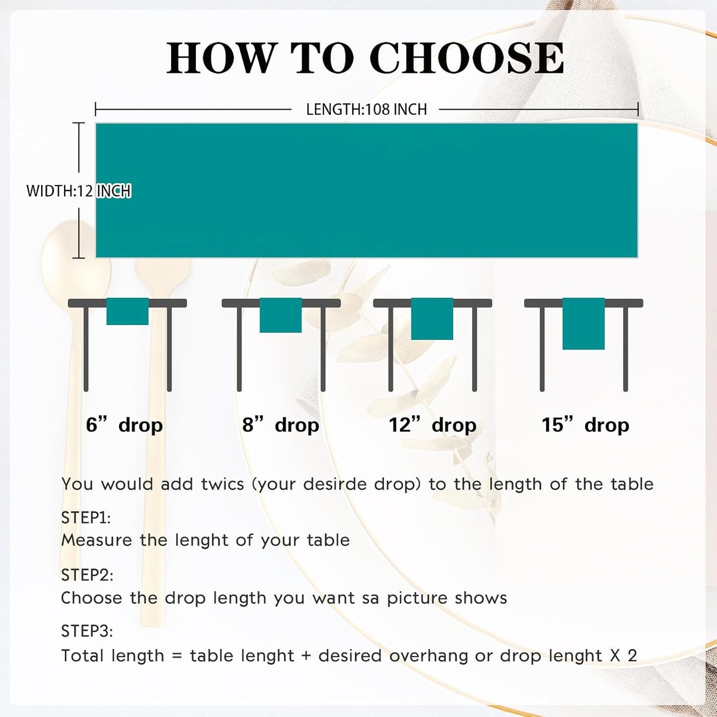 10 Pack Satin Table Runner 12 x 108 Inch Long Peacock Blue Silk Table Runner for Wedding Party Banquet Birthday Decoration