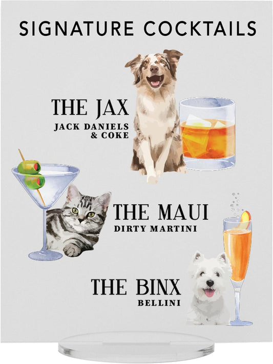 Pet Signature Drink Wedding Signs