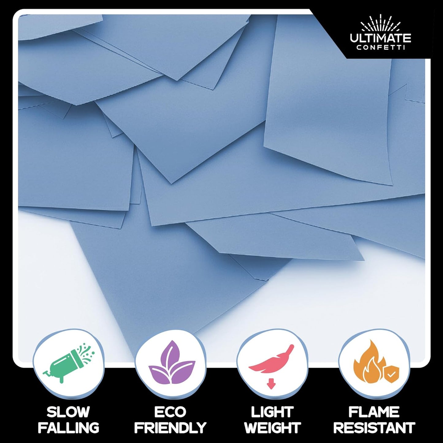 Ultimate Confetti, Baby Blue Biodegradable Confetti - Rectangular Fluttering Tissue Paper Confetti for Cannon and Launcher use – Gender Reveal Confeti, Wedding, Parties and Live Events - 1 lb, 16 oz