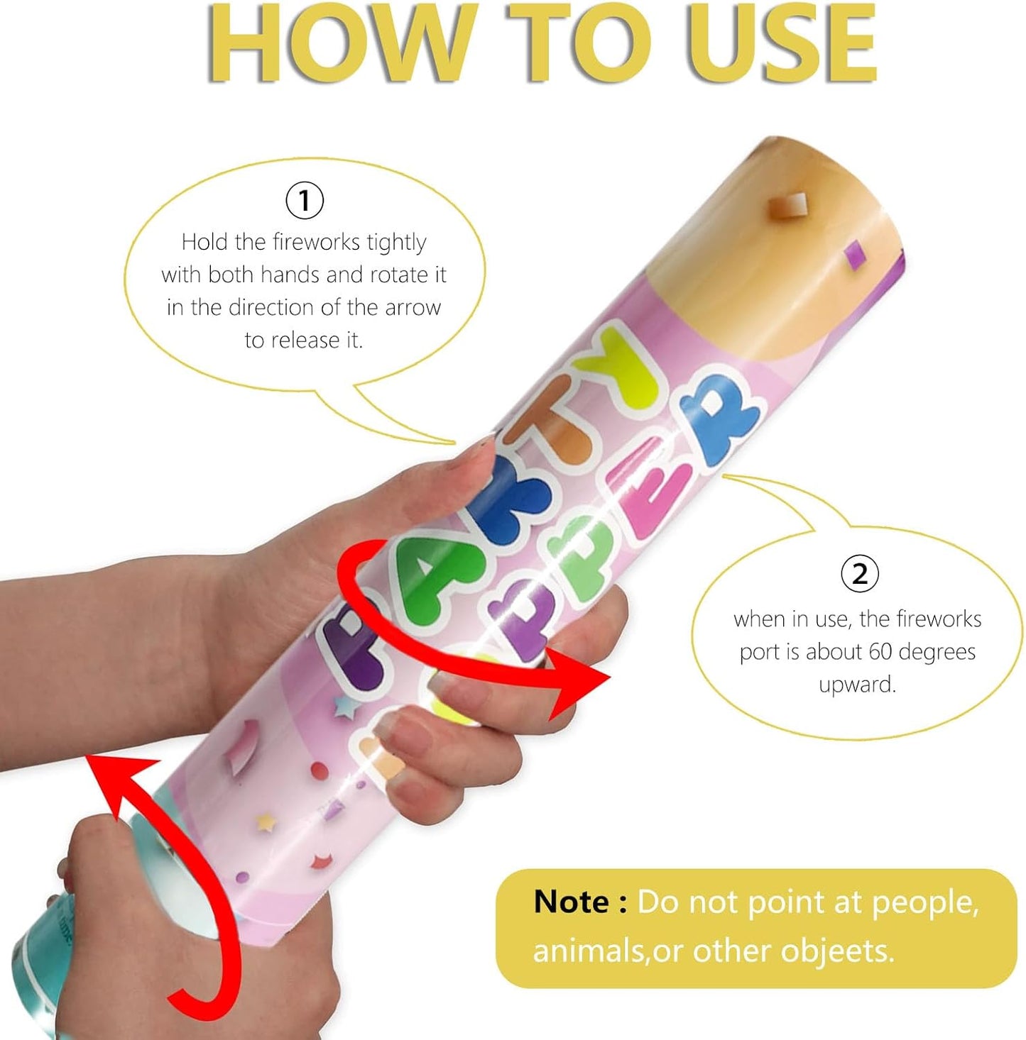 6 Pack Gold Silver Star Confetti Poppers, 12 Inch Confetti Cannon Party Poppers Shooters for Birthday, Wedding, Graduation, Anniversary, Parties, Christmas, New Year's Eve