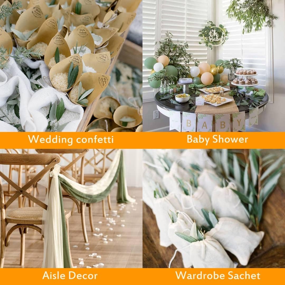 Real Dried Ivory White Hydrangea Flower & Eucalyptus Petals - 3000+ Natural Fragrant Confetti for Wedding, Flower Girl Baskets, Aisle Decor, Scented Sachets, Spring Potpourri Bags, Air Freshener