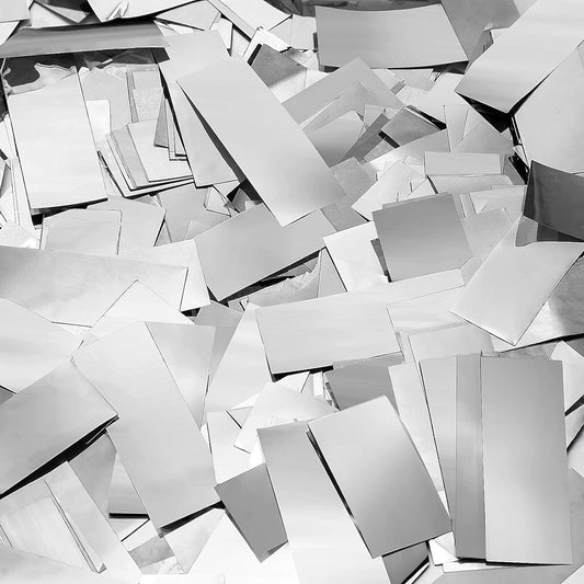 Sumind 200 Grams Gold Silver Large Metallic Confetti Rose Glitter Throwable Table Scatter Foil Confetti for Wedding Birthday Party Baby Shower Graduation Christmas Celebrations(Silver)