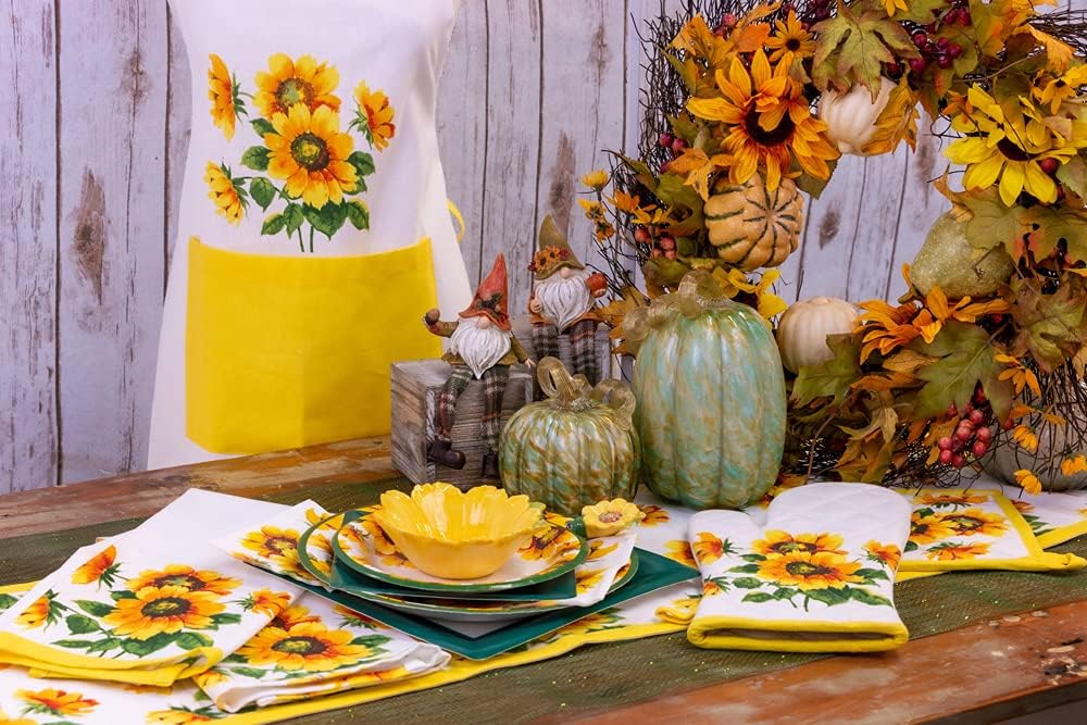 IHR Ideal Home Range Cocktail Napkins Disposable 3-Ply Paper Party Napkin Pack, 5" x 5", Colourful Sunflowers, 20-Count