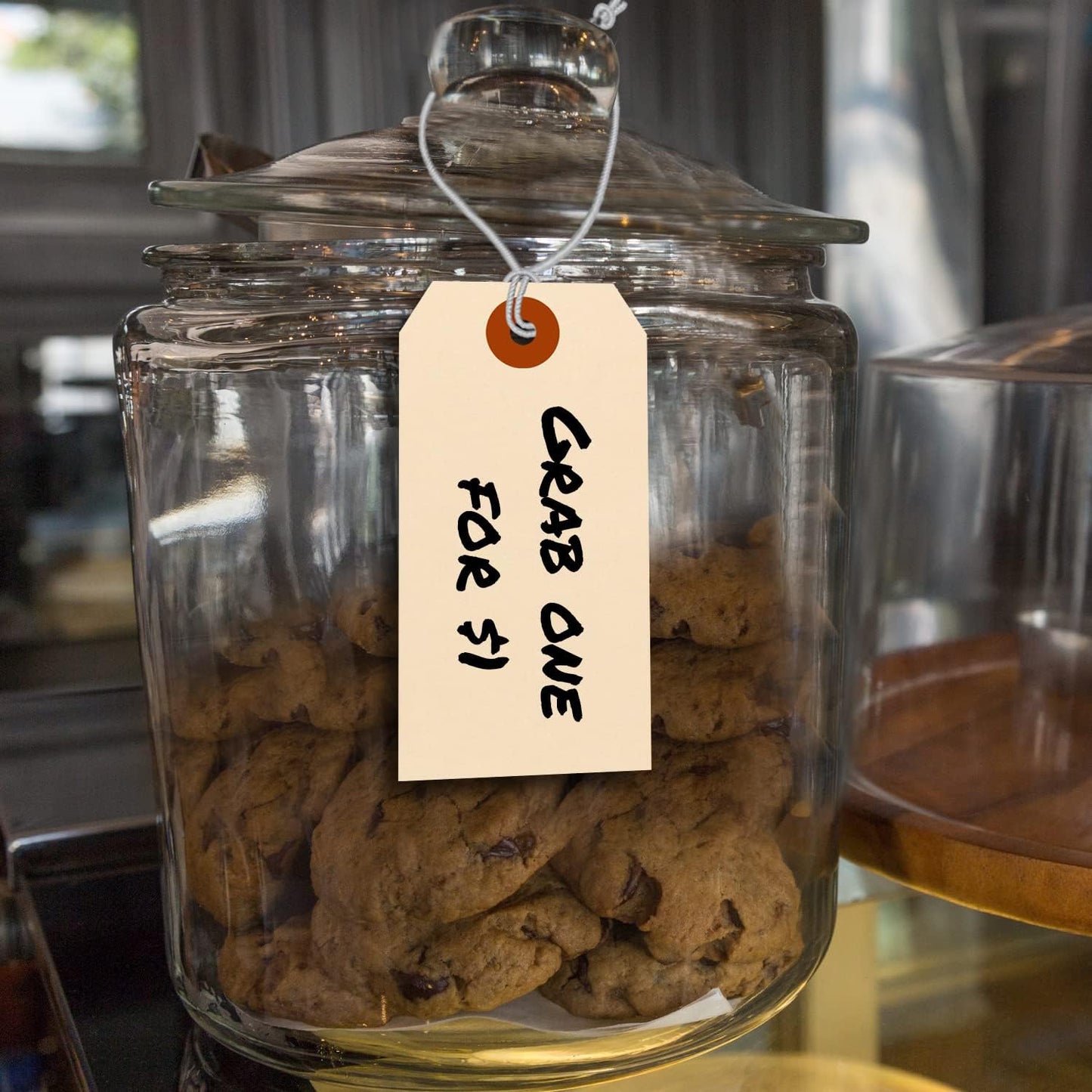 SmartSign Blank Manila Shipping Tags with Elastic Strings - Pack of 250, Size-4, 13pt Thick Pre-Strung Cardstock Tag, 4.25 x 2.125 inch, Paper Hang Tags with Reinforced Fiber Patch, Made in USA