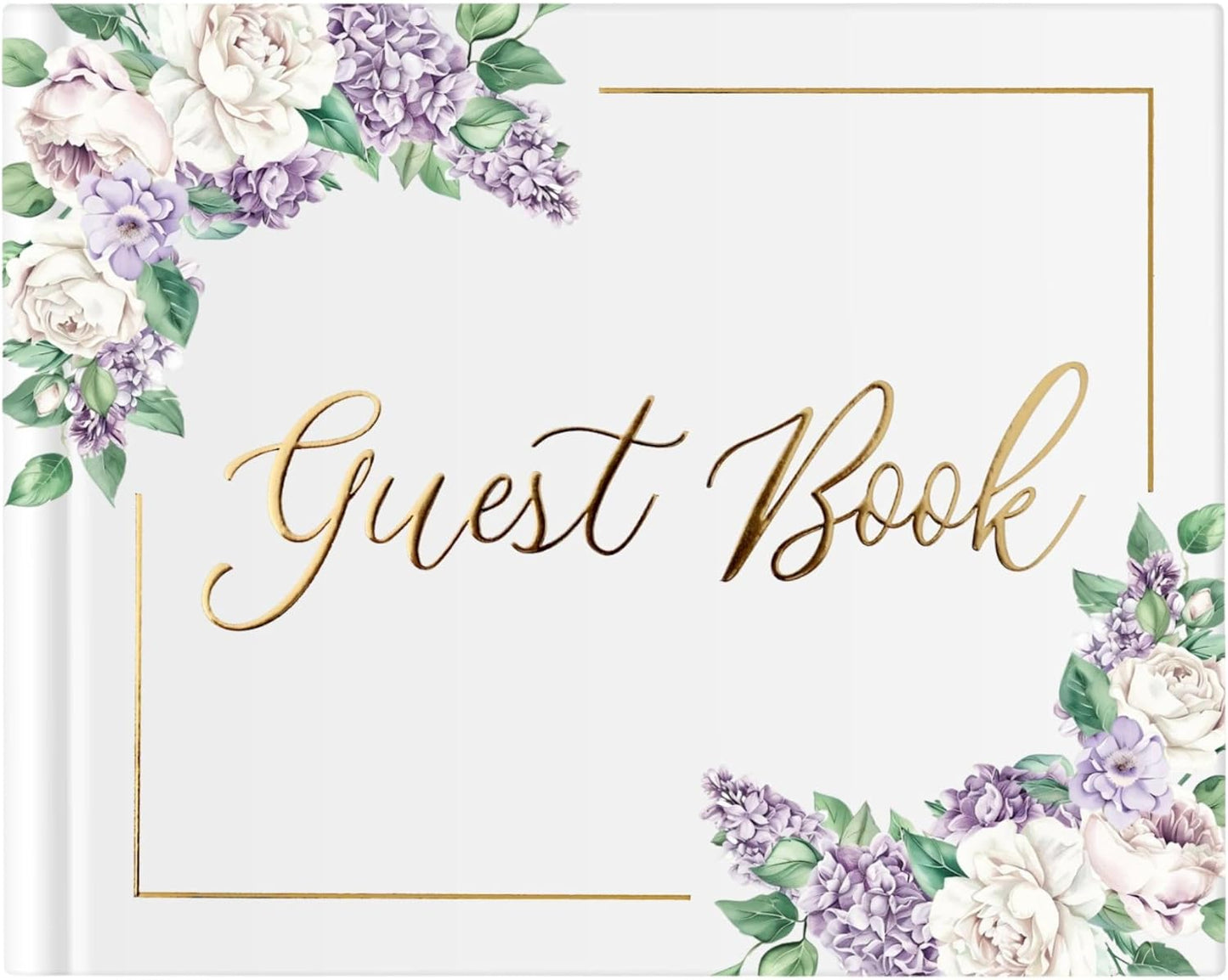 Wedding Guest Book for Guests to Sign, Elegant Wedding Guestbook Ideas, Sign in Book for Bridal and Baby Shower, Polaroid Guest Book, 100 Thick Lined and Blank Pages for Party, Wedding Books