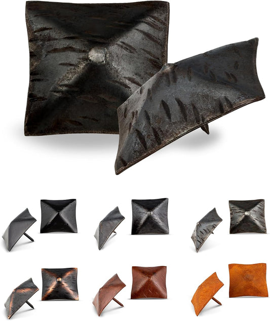 10 Pack 2" Square Head Iron Clavos Decorative Nails – Unfinished – Handmade Rustic Square Fasteners for Farmhouse Shutters, Faux Wood, Barn Doors, Shutters, and Gates – Ornamental Wood Accent