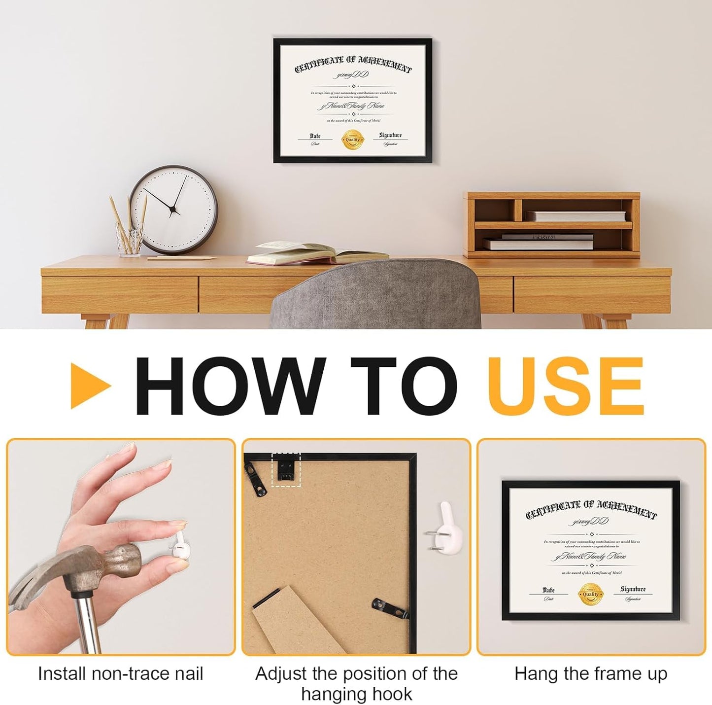 YixangDD 20 PACK Certificate Frames 8.5 x 11, Black Diploma Frame Document Frame with Clear Plexiglass, Picture Frames for Tabletop and Wall Display