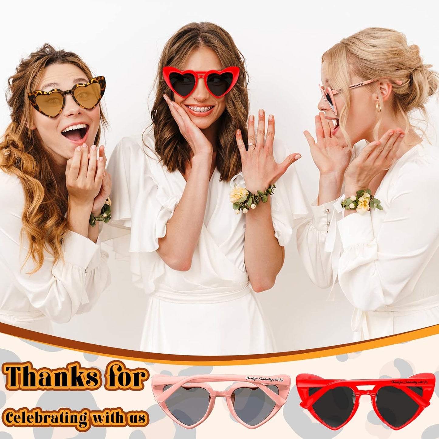 Vabean Wedding Heart Sunglasses Bulk Wedding Gifts Bachelorette Bridal Party Favors for Guests Reception