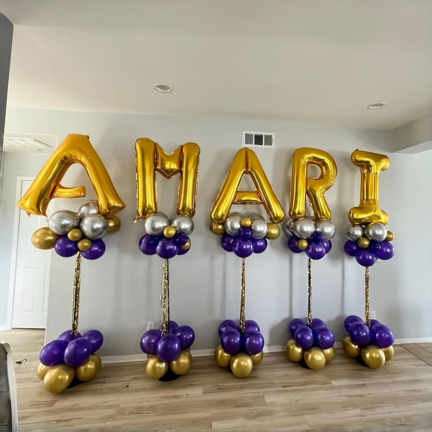 Giant K Alphabet Name Balloon, Gold Self Inflating Custom Letter Balloons Birthday Decor, 40 Inch Helium Mylar Foil Word Balloons Letters for Girls Men Anniversary Party Graduation Decoration Supplies