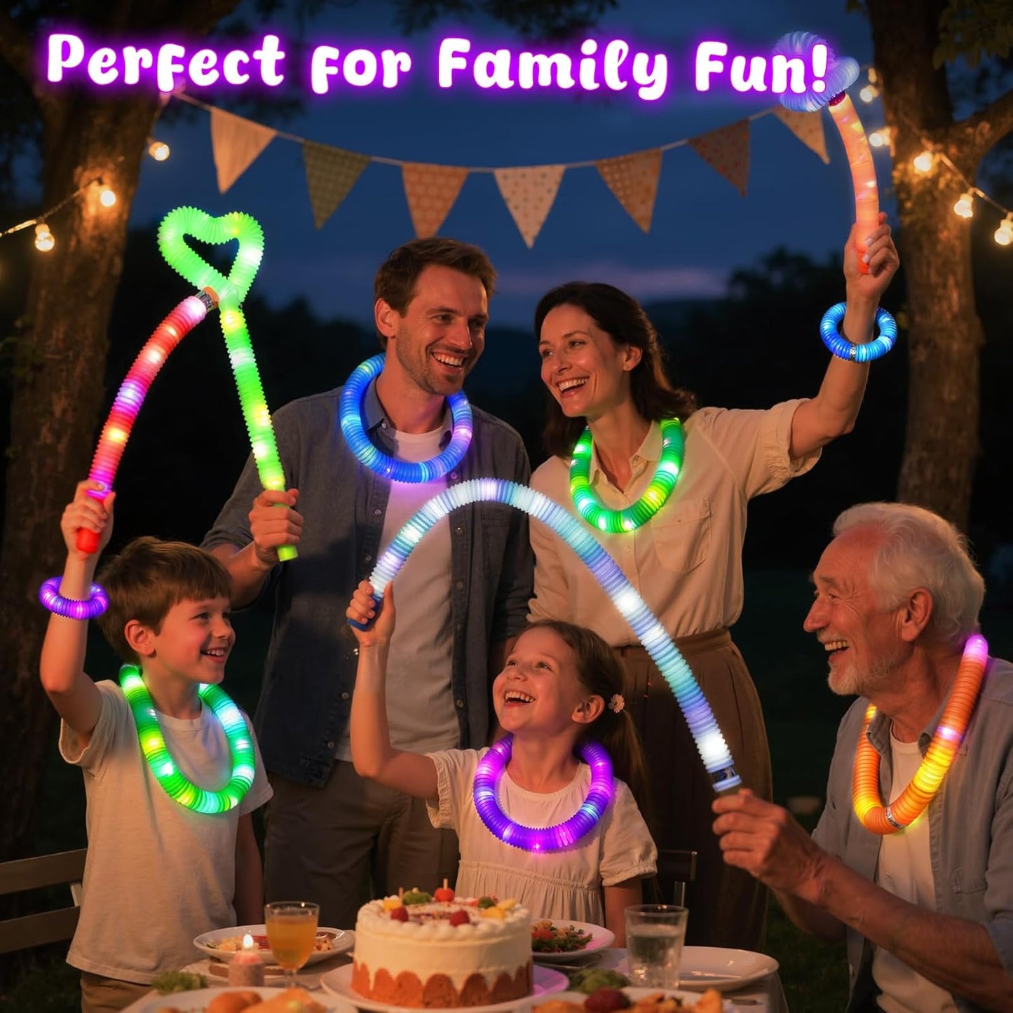LovesTown 24PCS Glow Sticks Bulk Party Pack, Light Up Party Favors Supplies for Kids, Halloween Decorations Christmas Goodie Bag Stuffers for Boys Girls