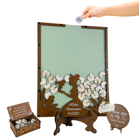 Fairytale Princess Theme Guest Book | Personalized Quinceañera Frog Prince Decor Guestbook | Fairytale Sweet 15 Keepsake & Wedding Alternative