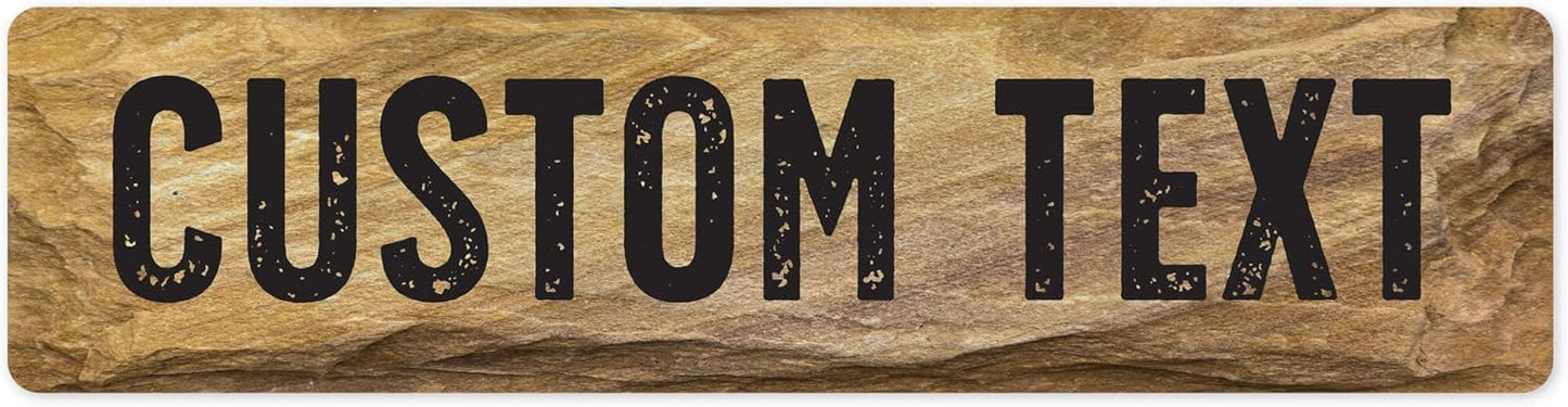 Custom Sign, Custom Street Sign, 11 Font Colors, 13 Font Styles, 4 Hole Options, 22 Sizes, 6x24 Inches, Rust Free DiBound, Fade Resistant, Made in USA by My Sign Center (Stone)