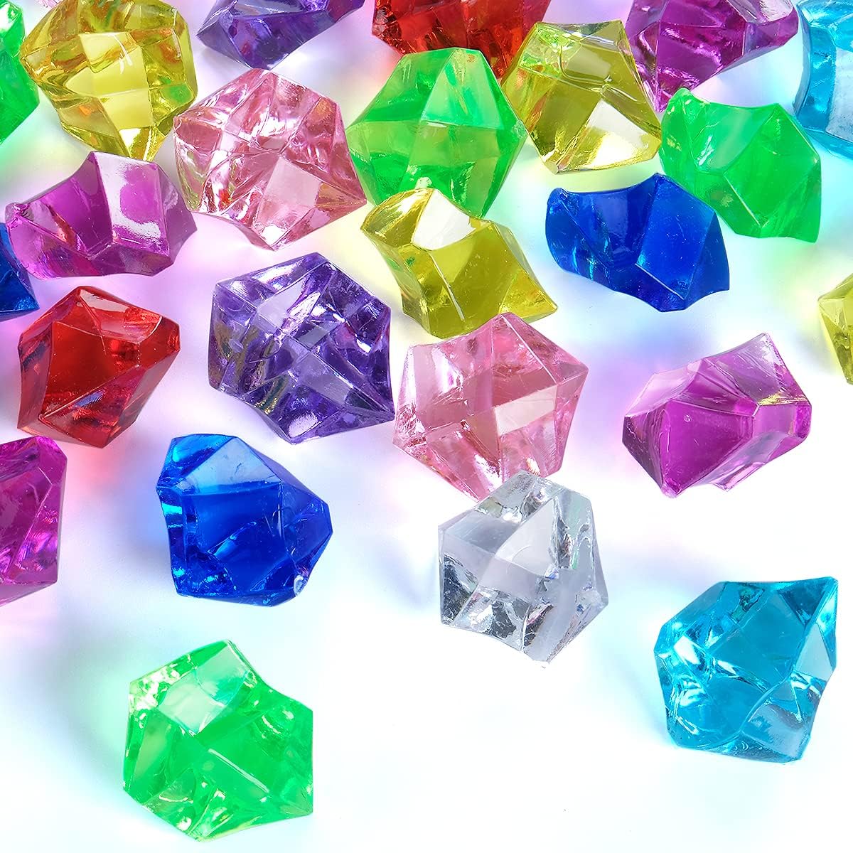 Acrylic Crushed Ice Rocks, Babenest 150 PCS Fake Crystals Plastic Ice Cubes Diamonds Gems for Vase Fillers, Home Decoration, Table Scatter, Event, Wedding, Arts & Crafts (Multicolor)