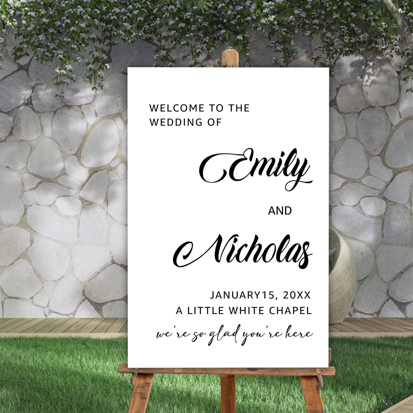 Personalized Wedding Welcome Sign Template, Modern Minimalist Reception Board, Editable Printable Wedding Sign