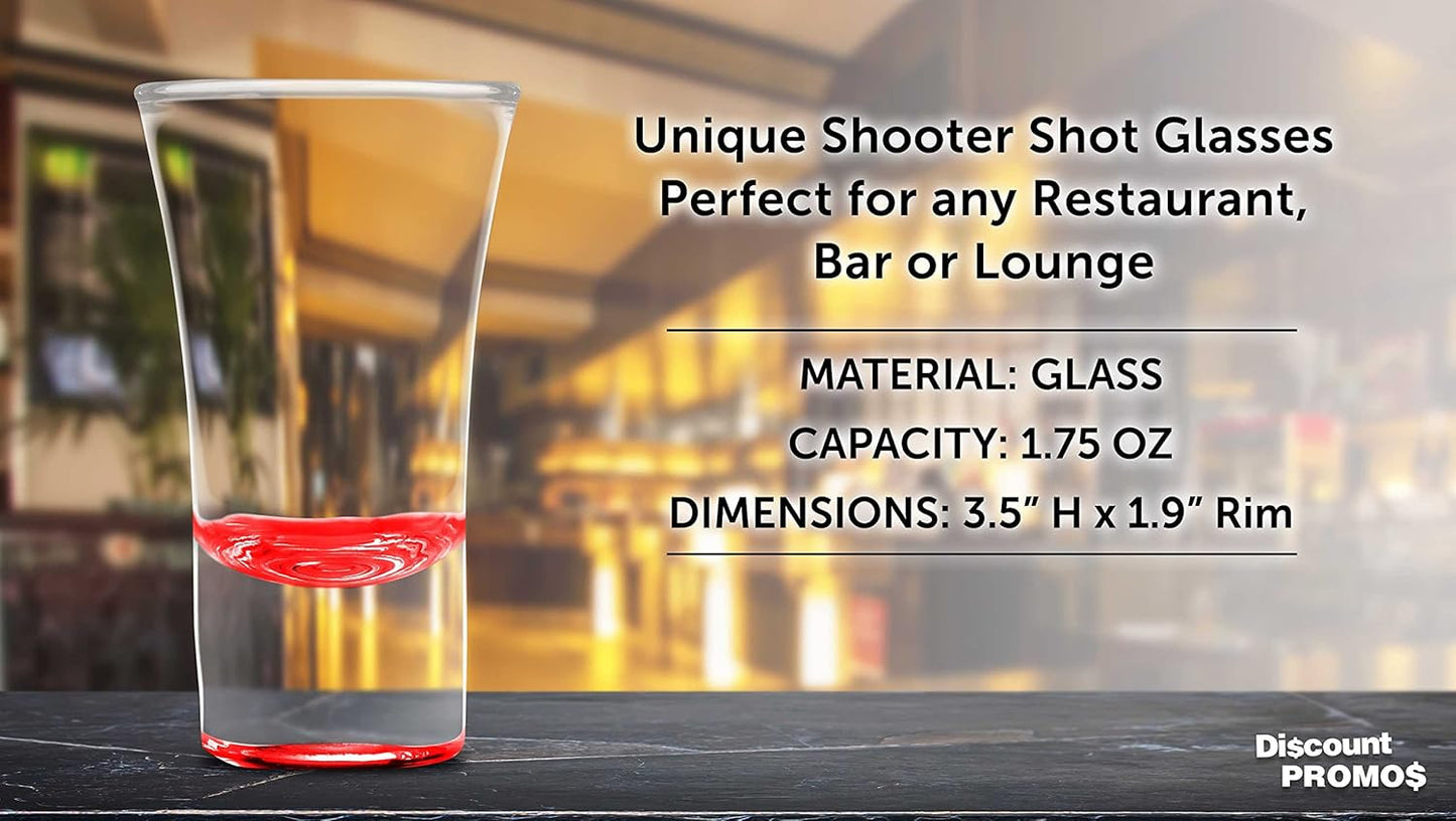 DISCOUNT PROMOS 2 oz. Lord Shooter Etched Shot Glasses, 10 pack, 21st Birthday Party, Lounge Glassware, Red