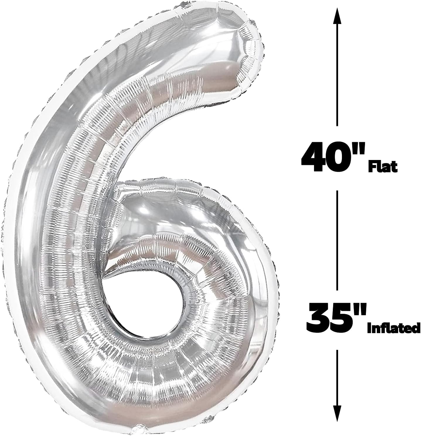 40 Inch Silver Mylar Foil Number 26 Birthday Balloon, Digital Balloons for 26 Boy Girl Party Decorations Supplies, Big Helium Balloon Numbers for 26 62 Men Women Anniversary