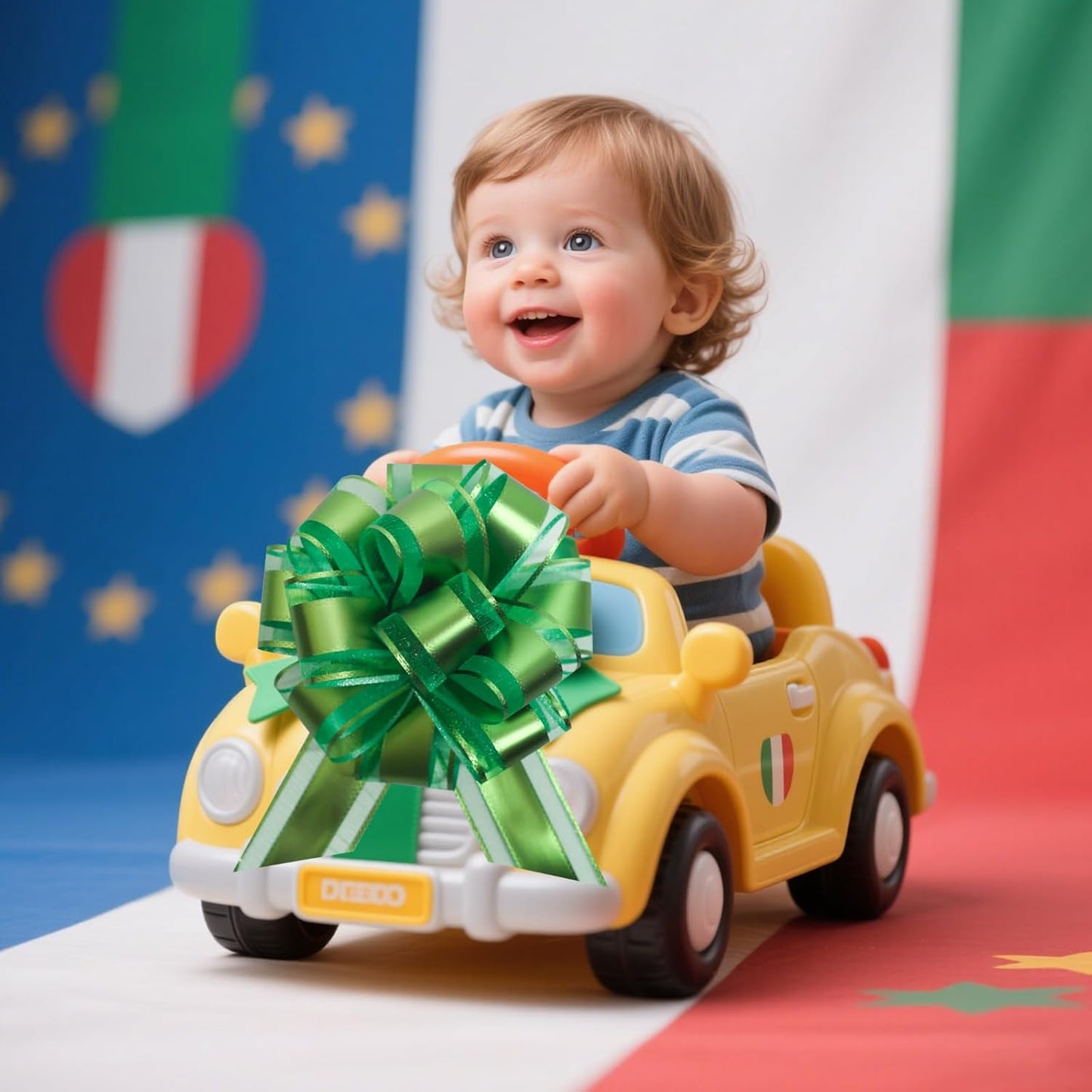 12 PCS 6 Inch Large Pull Organza Green Bows - Perfect for Gift Wrapping, Wedding Decor, Car Bows, Birthday Parties, Christmas and Valentine's Day