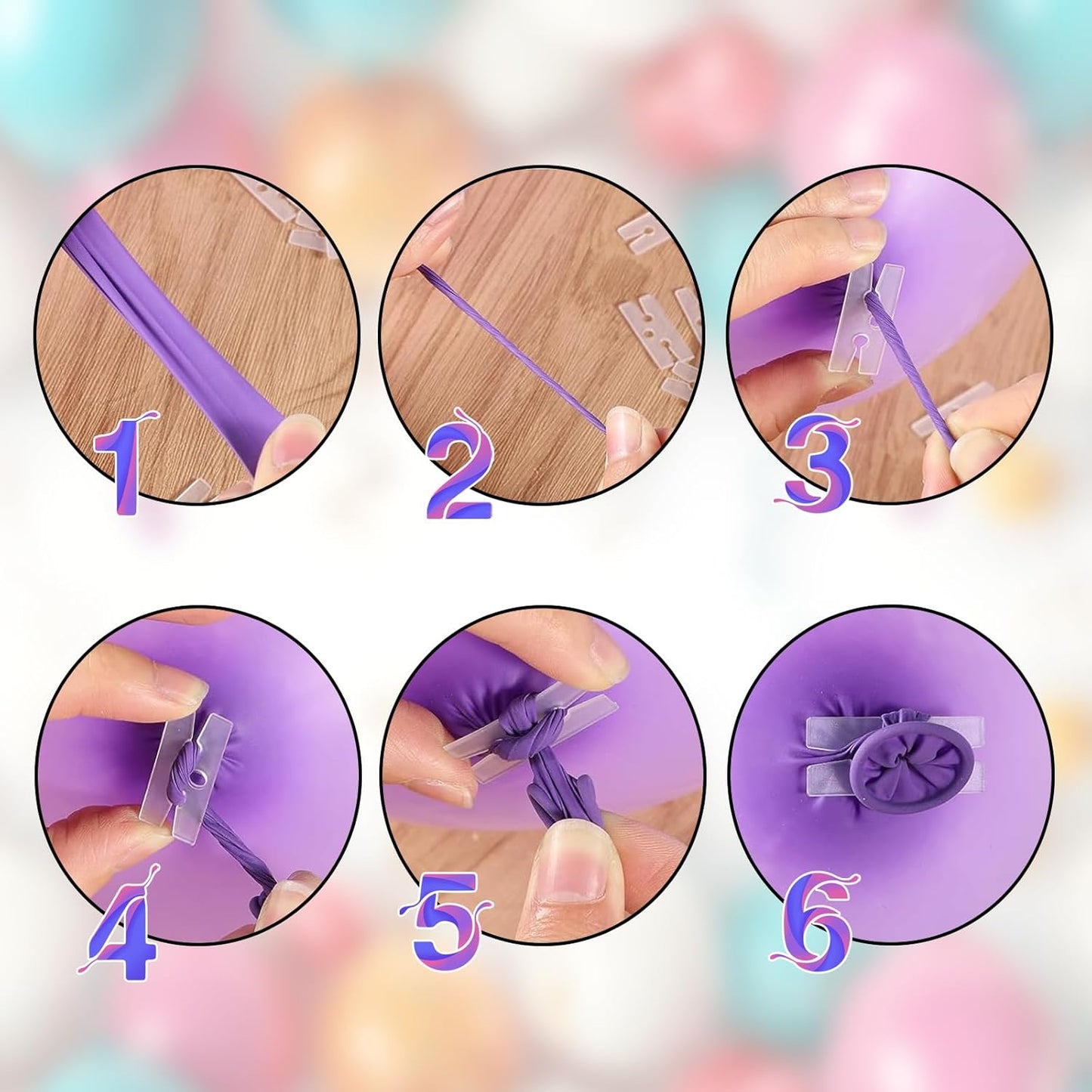 100pcs H-Shape Balloon Clips - Plastic Balloon Sealing Ties for Wedding, Party & Holiday Decorations - Balloons Tying Tool for Christmas, Wedding, Birthday, Baby Shower, Events(Clear)