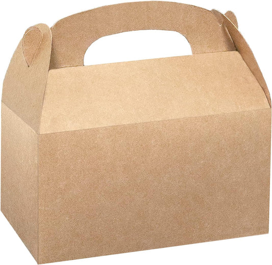 Xxcxpark 24 PCS Brown Kraft Gift Boxes 6.25x3.5x3.5, Decorative Party Favor Gift Packaging Box with Lid for DIY Crafting, Cube, Cupcake, Kraft Present Boxes for Birthday, Wedding, Anniversary