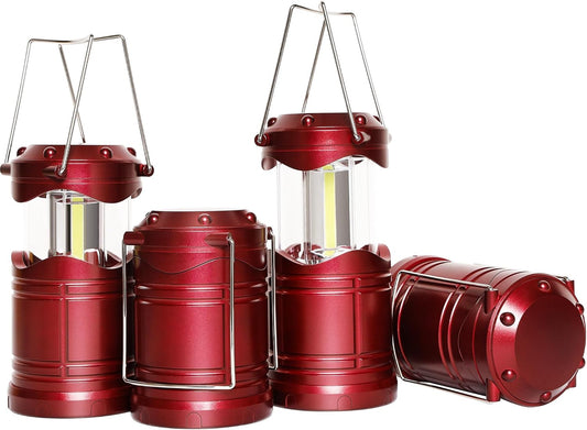 Lichamp LED Camping Lantern, 4 Pack Battery Powered Flashlight for Power Outages, Portable Collapsible Hanging Light Essential for Home, Outdoor, Emergency Lamp Survival Kit Gear for Hurricane,B4BD
