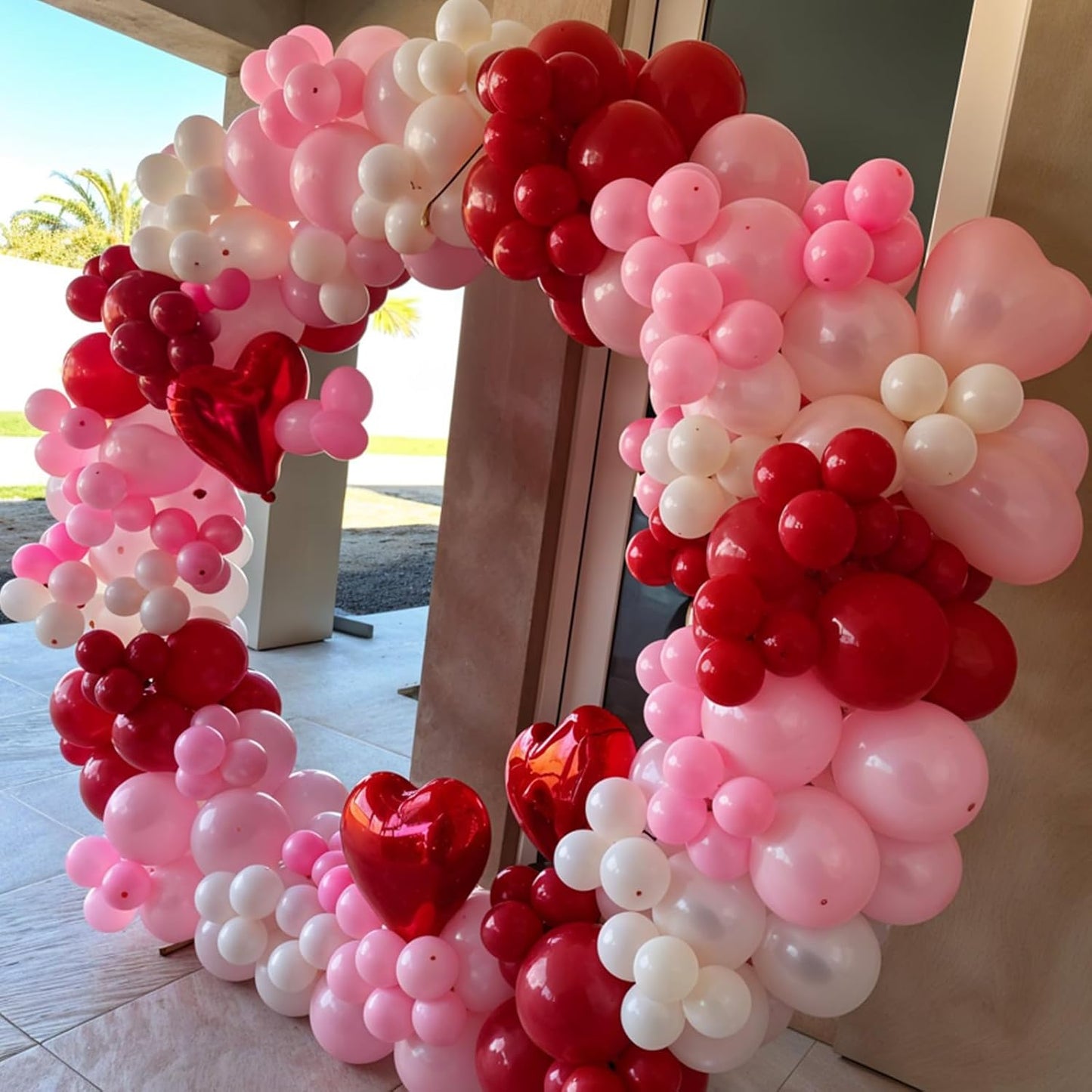 Hot Pink Balloons, 60pcs Metallic Pink Magenta Balloons With Macaron Heart Latex Balloon Confetti balloon For Girls Women Princess Birthday Baby Shower Bridal Shower Engagement Party Wedding Decor