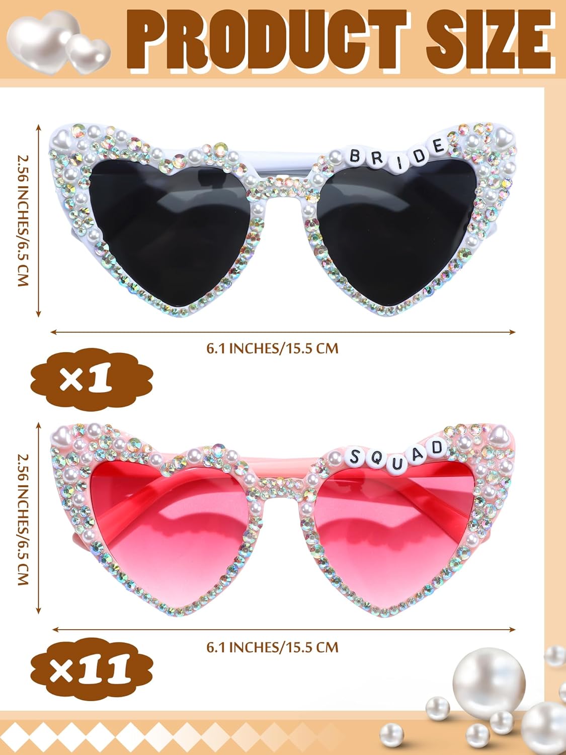 12 Pcs Bachelorette Party Sunglasses for Bridesmaids Bride Sunglasses for Wedding Party Favors