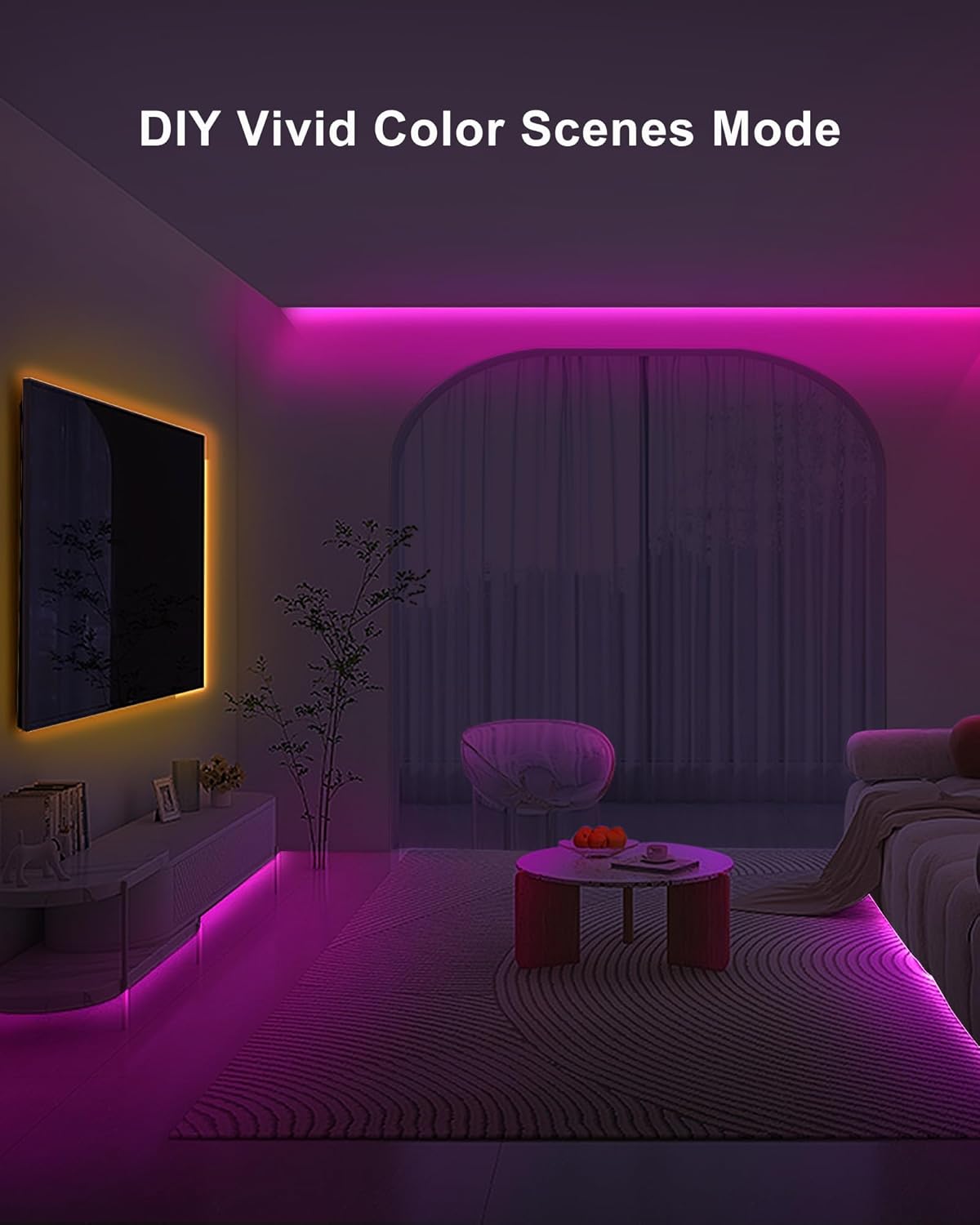 16.4ft Bluetooth RGB COB Led Strip Lights with Remote, Dimmable Smart App Led COB Light Strip, Color Changing Music Sync, Indoor RGB Led Lights for Bedroom, Home Decor, Party