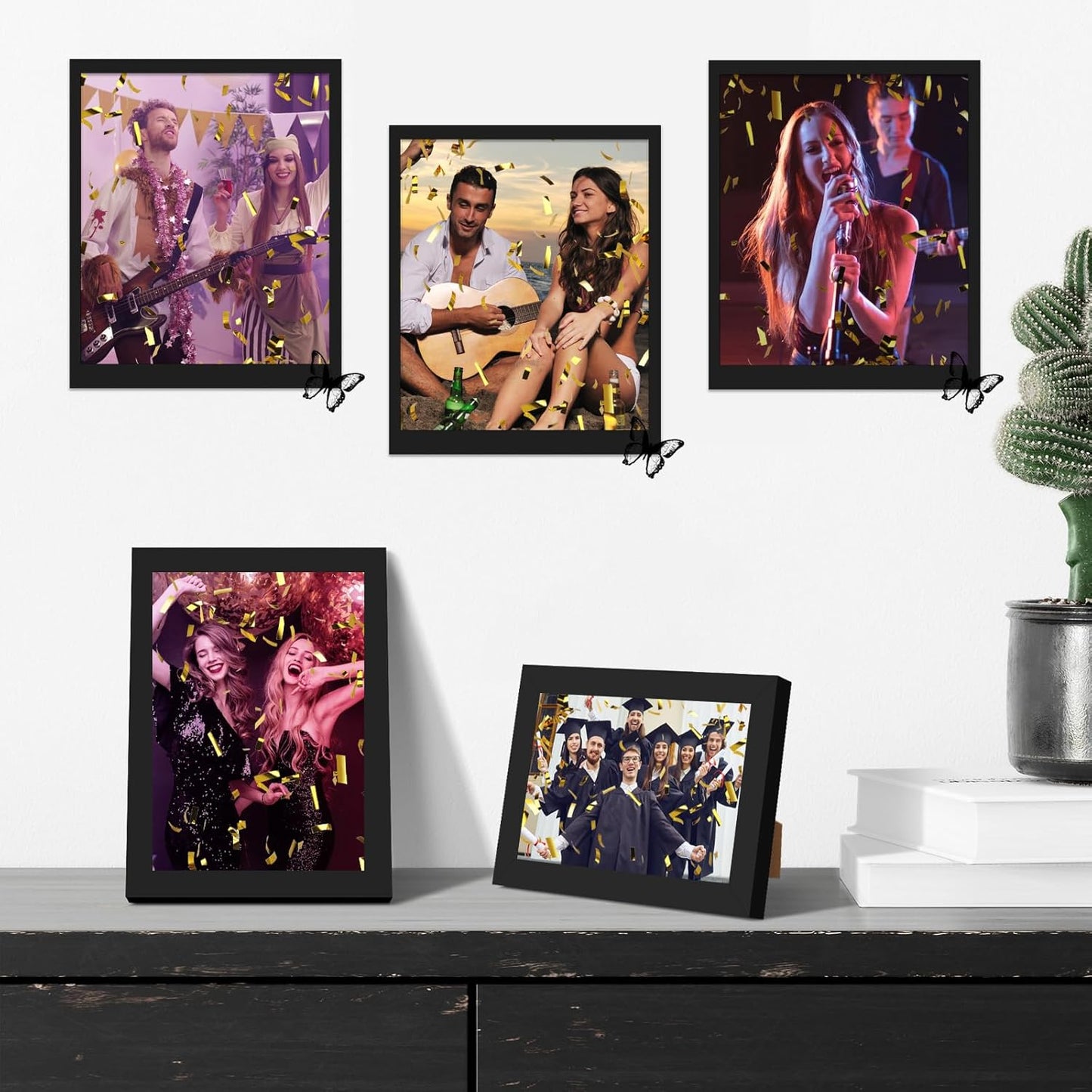 Gold Confetti Cannons for Any Celebration | 5-Pack 12-Inch Party Poppers for Weddings, Birthdays, Graduations, and More.