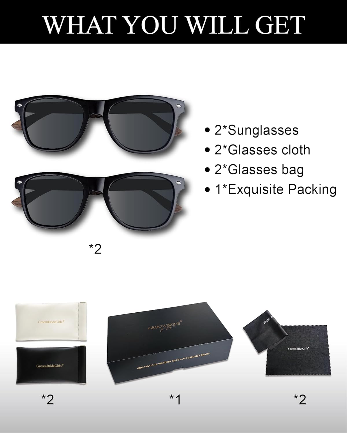 Bride and Groom Polarized Sunglasses for Wedding – UV400 Protection, Lightweight & Stylish Couple Sunglasses